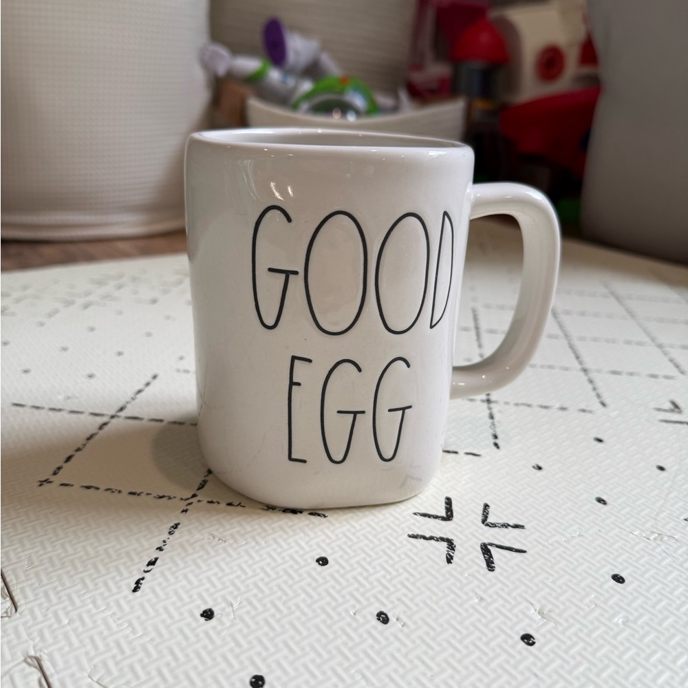 Rae Dunn White and Black Good Egg Mug